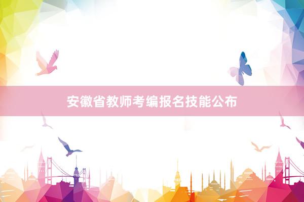 安徽省教师考编报名技能公布